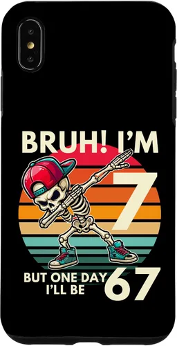 Vista 11 de Bruh I'm 7 But One-Day I'll Be 67 Retro 7th Birthday Kids Case for iPhone 17