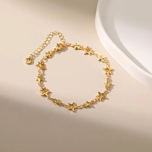Vista 47 de Delicadas pulseras de oro para mujer, chapado en oro 18, ajustable, mal de ojo, mariposa, cuentas, perla, corazón, turquesa, hecha a mano para mujer