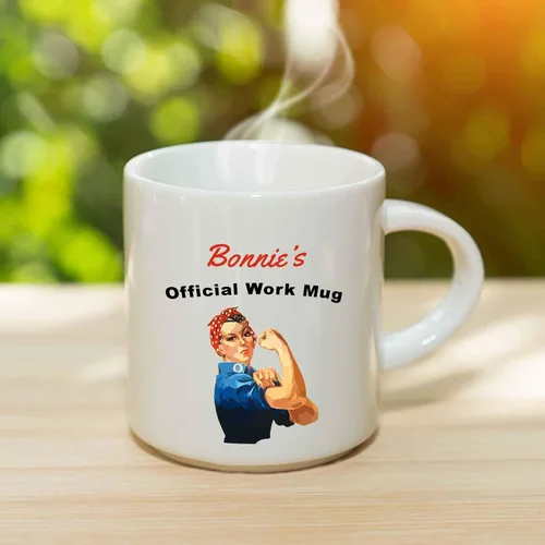 Vista 3 de Bonnie Taza de café – Taza de trabajo oficial de cerámica personalizada con nombre, idea de regalo personalizada para mujeres/niñas, regalo