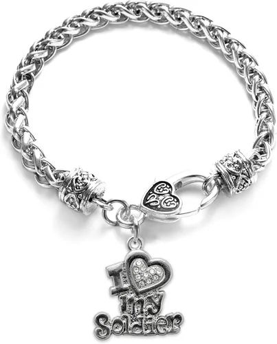 Vista 13 de Inspired Silver - Pulsera de plata con dije personalizado y circonitas cúbicas.