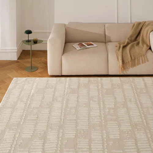 Vista 2 de Revival Rugs Alfombras de área Shell de 4 x 6 pies, lavables, pelo medio Beige / Crema