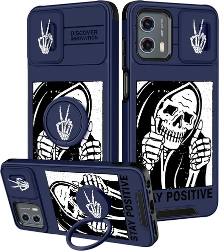 Vista 130 de Funermei Funda para Moto G Stylus 5G 2022, funda para teléfono con diseño de calavera de esqueleto para mujeres y niñas, diseño gótico, Como