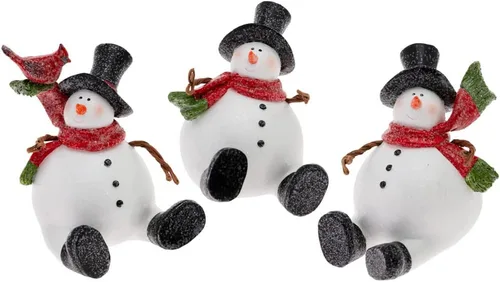 Vista 13 de Boston International Figura decorativa de mesa navideña de invierno, juego de 2, cardenal de Navidad