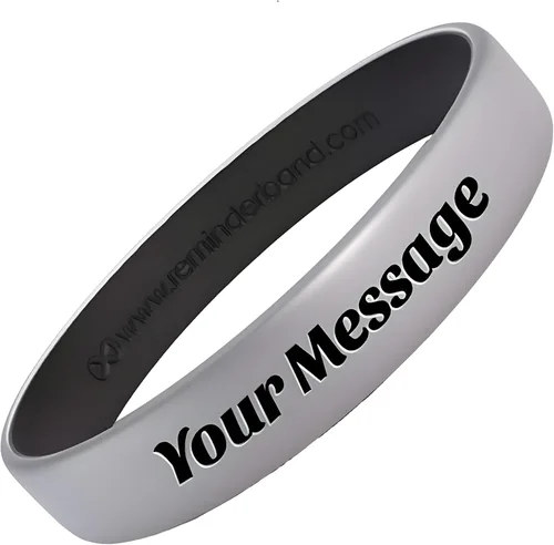 Vista 15 de Reminderband - Pulseras lujosas de silicona y goma para motivación, eventos, regalos, apoyo, recaudación de fondos y concientización, para hombres