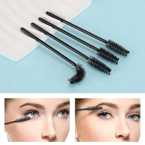 Vista 4 de Tbestmax - 50 unidades de varillas desechables para pestañas, varillas para peinar las cejas para extensiones de pestañas, varillas para pestañas