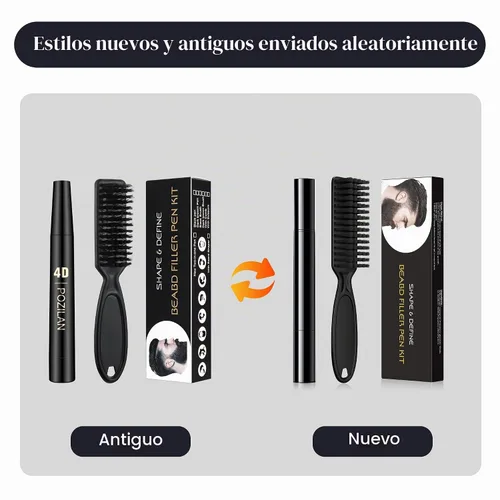 Vista 3 de Kit de aseo de barba negra resistente al agua de larga duración para hombre, bolígrafo de punta de micro-tenedor, cepillo de cerdas para bigote