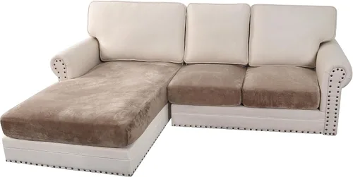 Vista 98 de H.VERSAILTEX Funda de cojín elástica de terciopelo para sofá, funda de cojín de felpa para cojines de silla, protector de muebles, cojín de asiento