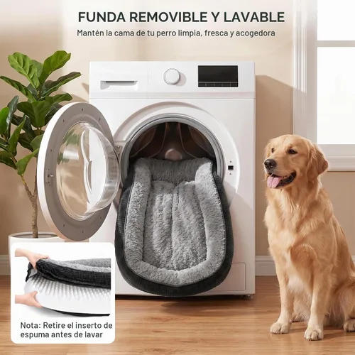 Vista 6 de JOEJOY Cama ortopédica para perros medianos, cama para mascotas de espuma viscoelástica con laterales de refuerzo, forro impermeable, funda