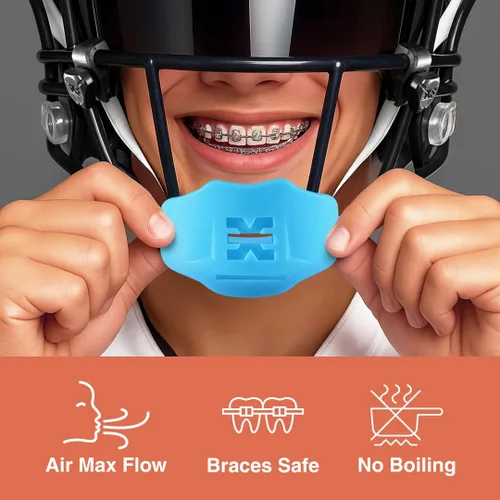 Vista 2 de SLEEFS Protector bucal de fútbol suave 2.0 – Protector bucal juvenil con correa (extraíble) – Protector de labios y dientes – Sin hervir