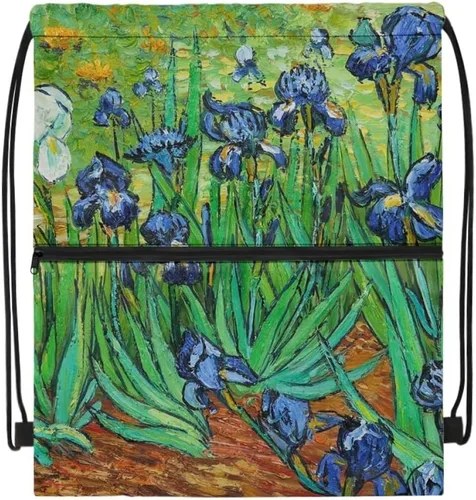 Vista 3 de JooMeryer - Mochila de hombro con cremallera y cordón para adultos, para hombre, para hombre, para gimnasio, yoga, deporte, Iris