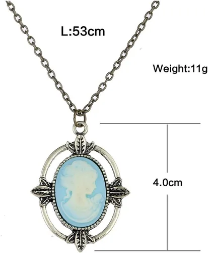 Vista 5 de LUREME Katherine - Collar con colgante de camafeo, accesorio para disfraz (nl005445)