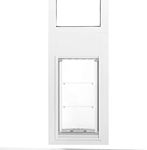 Vista 3 de Endura Flap Thermo Panel Puerta para mascotas para puertas corredizas de vidrio, marco de aluminio resistente con cubierta de bloqueo segura