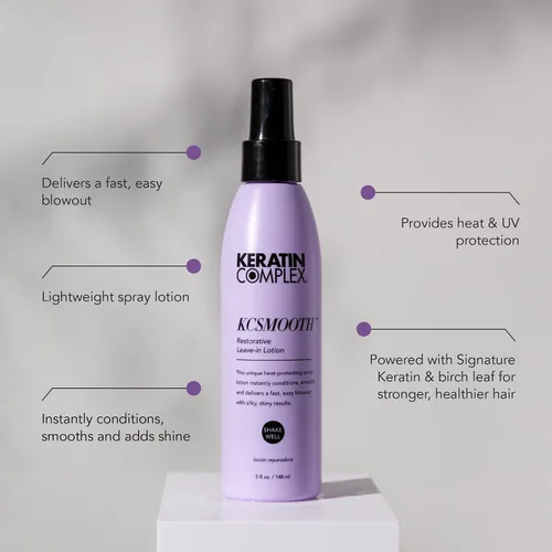 Vista 7 de Keratin Complex - Blow Dry Essential Smooth Kit - Obsesionado con queratina, 5 onzas líquidas + loción sin enjuague KCSMOOTH, 5 onzas líquidas