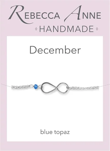 Vista 110 de Pulsera con dije de infinito con piedra natal, joyería hecha a mano, regalo para ella