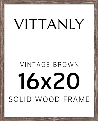 Vista 148 de Vittanly - Marco de fotos de 4 x 6 pulgadas de madera maciza con plexiglás, incluye paspartú de 3,5 x 5, para colgar en la pared o poner sobre una