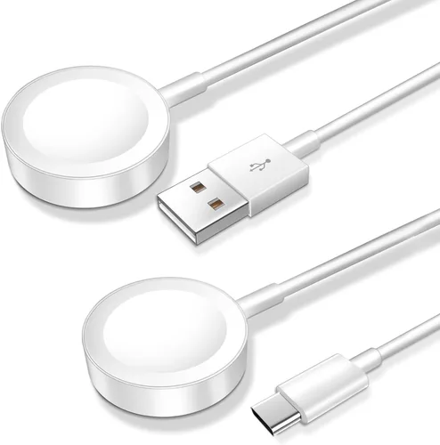 Vista 10 de Cable de carga magnético para cargador de Apple Watch, puerto USB C, cable de carga inalámbrico compatible con iWatch Series Negro