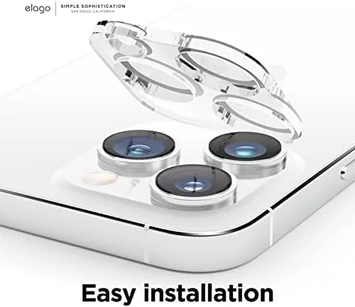 Vista 6 de elago Vidrio templado + protector de lente de cámara compatible con iPhone 14 Pro / 14 Pro Max, dureza 9H, antihuellas, inastillable, protección