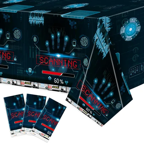 Vista 8 de K1tpde Mantel de plástico desechable para despedida de soltera de 3 piezas con temática costera, diseño de copa de vino azul, diseño de estrella