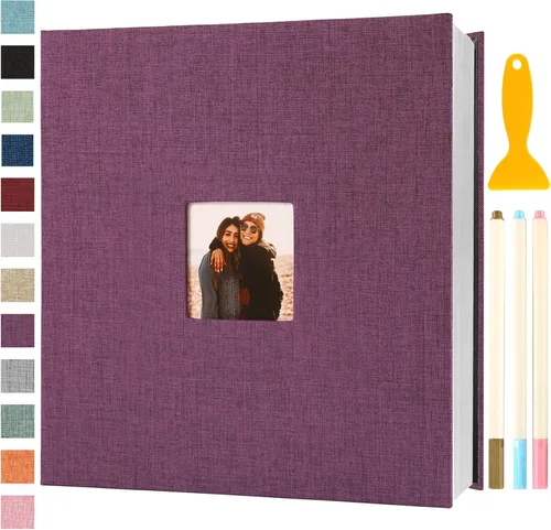 Vista 15 de Álbum de fotos autoadhesivo con páginas adhesivas para manualidades, álbumes de fotos magnéticos para fotos de 4x6, 5x7, 8x10, páginas adhesivas