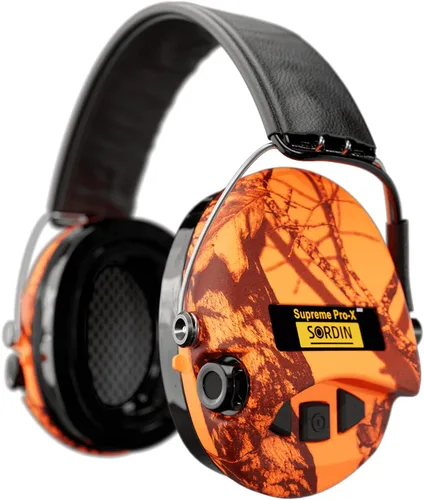 Vista 7 de Sordin Pro-X LED Ear Muffs - Active and Electronic Ear Defenders - Gel Pads - Earmuffs for Hunting & Shooting Oliva