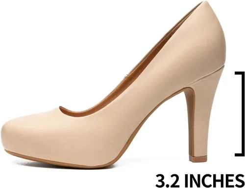 Vista 2 de Trary Tacones negros para mujer, tacones negros, tacones blancos, tacones marrones, tacones de plataforma baja, tacón alto IN3.2, zapatos de vestir