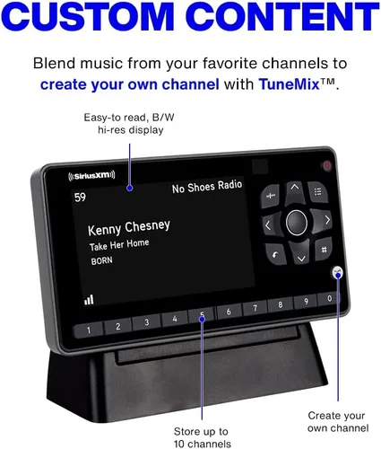 Vista 3 de SiriusXM SXEZR1H1 Onyx EZR Radio Satelital con Kit para el Hogar - Escucha SiriusXM en tu Sistema de Audio Doméstico o Altavoces Alimentados