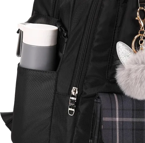 Vista 7 de Linda mochila para niña, adolescente, mochila diaria para mujer, Negro -, Classic