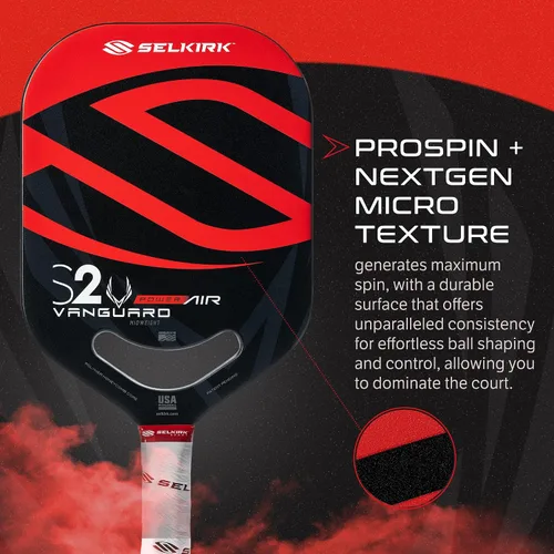 Vista 6 de Selkirk Sport Vanguard Power Air Paletas de pickleball Paleta de pickleball de fibra de carbono Moldeo 360 Proto y perímetro de espuma flexible