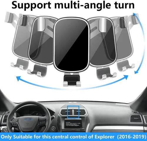 Vista 5 de Soporte para teléfono de coche para Ford Explorer 2016 2017 2018 2019 SUV Auto Interior Accesorios Mejor Teléfonos Celulares Montaje Teléfono Móvil