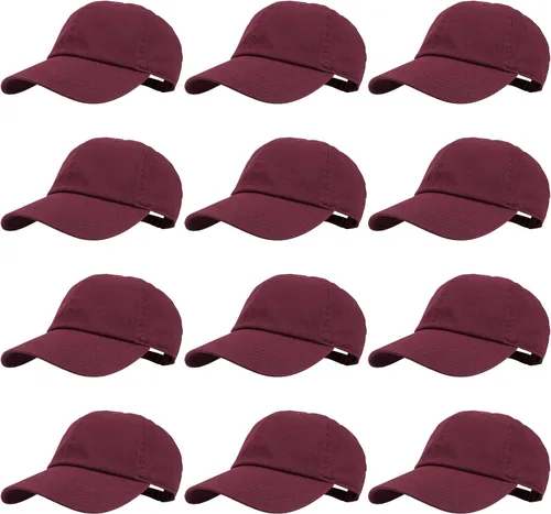 Vista 97 de Gelante Gorras de béisbol 100% algodón liso en blanco tamaño ajustable al por mayor a granel de 12