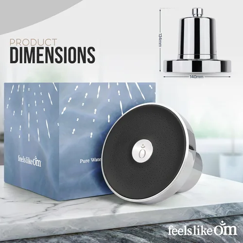 Vista 8 de Feels Like Om Cabezal de ducha filtrado con suavizante de agua, filtros de ducha para eliminar productos químicos tóxicos y 98% del cloro, filtro