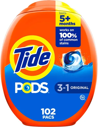 Vista 19 de Tide PODS detergente para ropa en cápsulas, removedor de manchas 3 en 1, combatiente de olores, protector de color, 42 unidades, compatible con HE