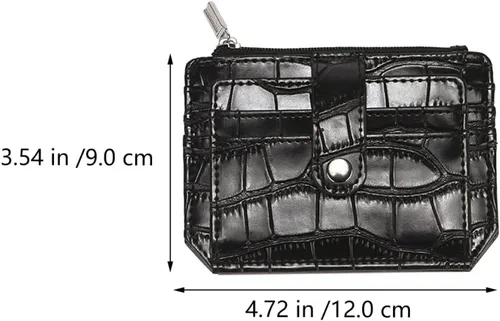 Vista 8 de TENDYCOCO Cartera de almacenamiento de crédito de Pu con cremallera, práctico nudo de moneda, versátil, tarjetas de diseño, impresiones