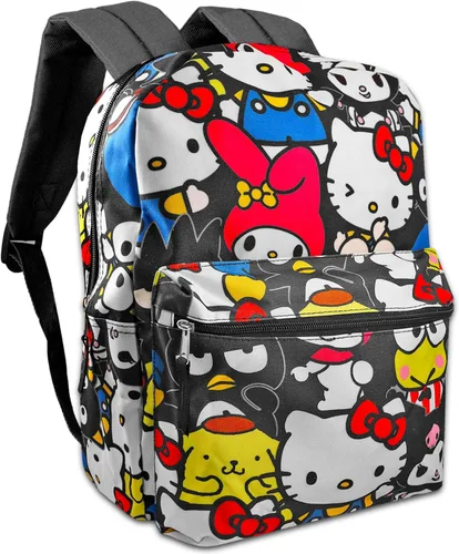 Vista 2 de Hello Kitty Mochila con lonchera para niñas, paquete con mochila escolar Hello Kitty de 16 pulgadas, bolsa de almuerzo, botella de agua
