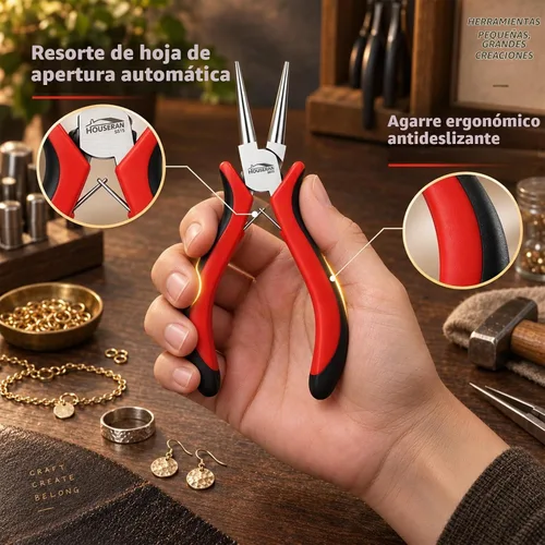 Vista 4 de Juego de alicates de punta redonda de 5 piezas para fabricación