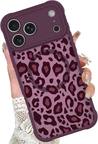 Vista 48 de KANGHAR - Funda compatible con iPhone 14, diseño de leopardo negro, textura de neumático antideslizante, a prueba de golpes, funda protectora