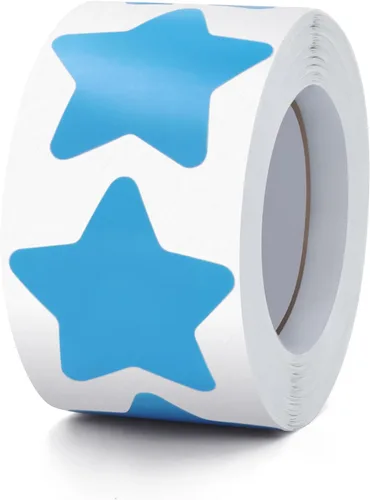 Vista 23 de Rollo de calcomanías de estrellas negras de 1 pulgada, autoadhesivas, impermeables, extraíbles, para niños, profesores, negocios, 500