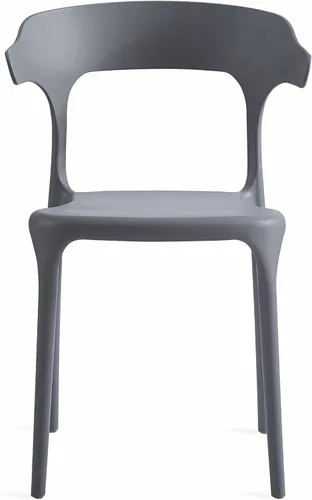 Vista 8 de Juego de sillas de comedor apilables modernas, sin ensamblaje, silla de plástico, silla de patio, adecuada para cafés y restaurantes interiores