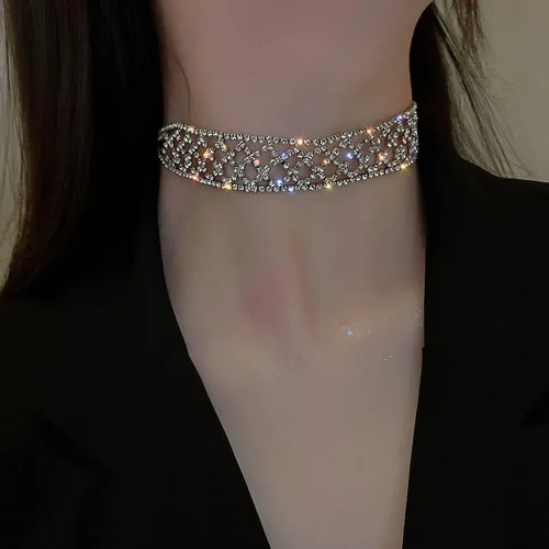 Vista 3 de Missgrace Gargantilla de plata de 3 niveles, collar de cadena de capas delicado collar de cadena simple ajustable con inicial, collar con colgante