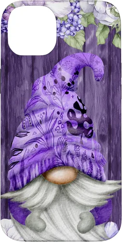 Vista 15 de Cute Purple Aesthetic Anemones Flower Pattern Lavender Gnome Case for iPhone 17