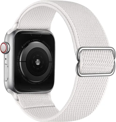 Vista 23 de OXWALLEN - Correa elástica Solo Loop de nailon y de tamaño XL, compatible con Apple Watch de 38 mm y 40 mm, correa trenzada, deportiva, ajustable
