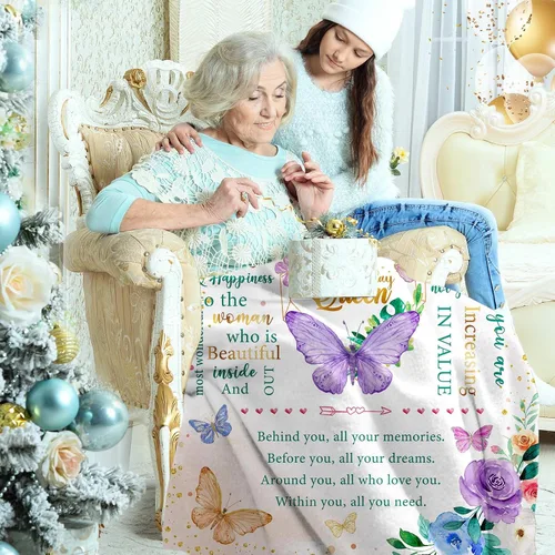 Vista 3 de Regalos de cumpleaños para mujeres, regalos de feliz cumpleaños para mujeres, manta decorativa de amistad de 50" x 60", las mejores ideas de regalos