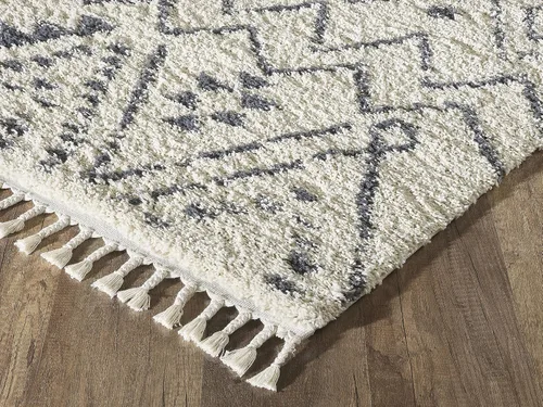 Vista 5 de Abani Willow Collection - Alfombra geométrica bohemia, rectangular, color marfil y gris, 4 x 6 pies, estilo tribal
