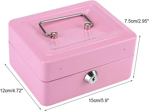 Vista 9 de Caja de efectivo con bandeja de dinero, caja de ahorro de dinero, caja de dinero, caja de dinero de acero, organizador de seguridad de seguridad