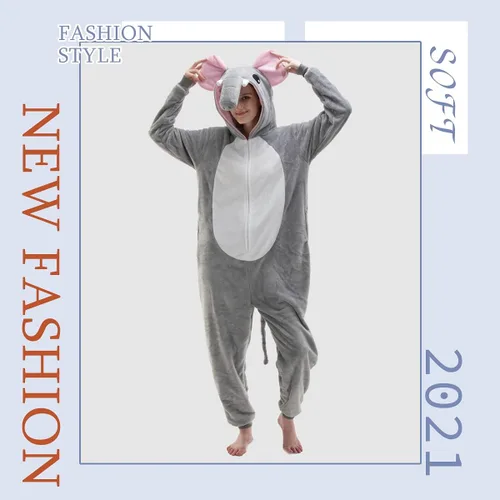 Vista 2 de COSUSKET Snug Fit Unisex Adult Onesie Pajamas, Flannel Cosplay Animal One Piece Halloween Costume Sleepwear Homewear