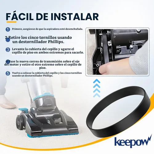Vista 4 de KEEPOW 1604895 - Correa de vacío para Bissell Powerforce Compact