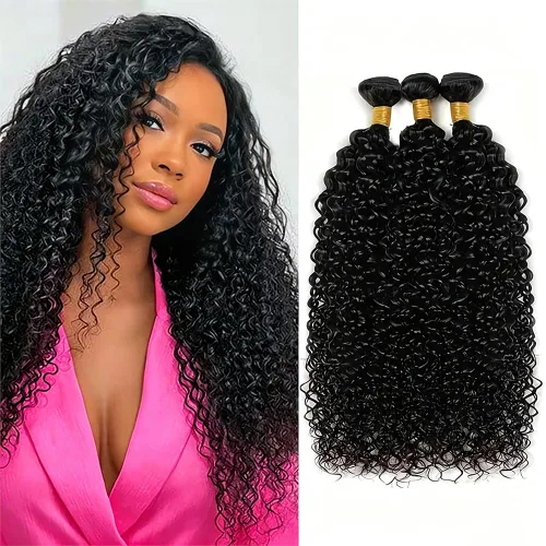 Vista 10 de Mongol Ombre afro rizado rizado paquetes cabello humano 18 20 22 pulgadas Afro rizado 1B/30