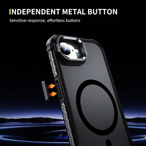 Vista 5 de Funda magnética para iPhone 16E de 6.1 pulgadas, con protector de pantalla HD, carga inalámbrica rápida compatible, resistente contra caídas