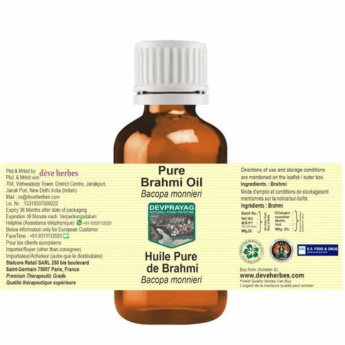 Vista 2 de Aceite de Brahmi puro (Bacopa monnieri) natural de grado terapéutico 0.2 fl oz (0.16 oz)