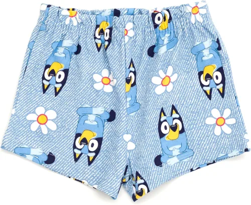 Vista 3 de Bluey Conjunto de camiseta y pantalones cortos de rizo francés para niñas pequeñas